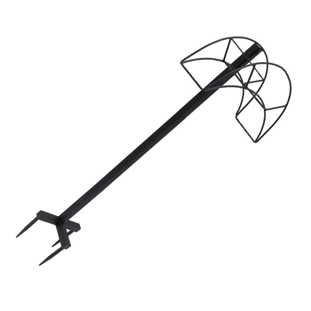 HEMOTON Gartenschlauchhalter und Minimalistischem Design mit Stabilem Stand aus Eisen Freistehend Schwarz Werkzeugfrei Montierbar für Außenbereich und Gartenarbeiten