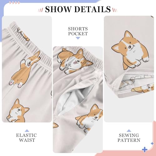 Boys' Pants Cute Corgi Dog Long Bottoms Jogger Pants Elastic Waist Trousers with Pockets S-XL4