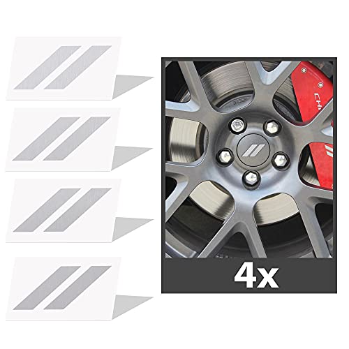 Image of IPG Compatible for Dodge Charger Challenger Durango Wheel Center Cap Decal Sticker Wrap Kit Personalize Your Vehicle (Inner Logo, Brushed Aluminum)