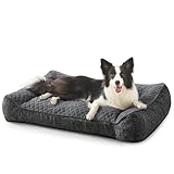 JOEJOY Orthopädisches Hundebett Grosse Hunde, Hundebett Waschbar, rutschfest Hundesofa, Hundekorb aus weichem Kunstkaninchenfell, 97x71x22cm