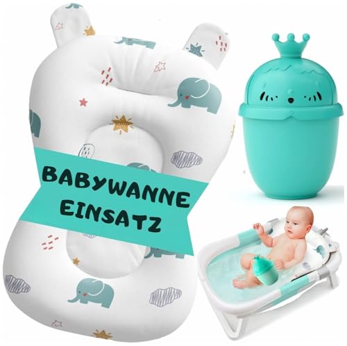Baby Badewanneneinsatz Baby Badewannenkissen für Badewanne - Babywanne Einsatz & Badewannensitz ab 0 Monate - Weiches Badekissen rutschfest & schnelltrocknend (Weiß)
