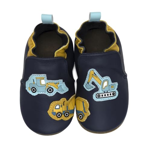 Robeez Baby Boys and Unisex Soft Soles Slip-Resistant Crib Shoes Slippers for Infant and Toddler Build Your Dreams 18-24 Months