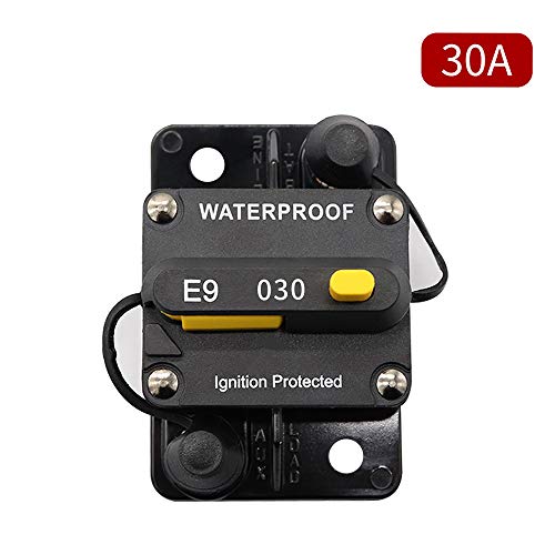 Yorten Disjuntor 30A de bateria dupla com reset manual IP67 à prova d'água 12V 24V fusível
