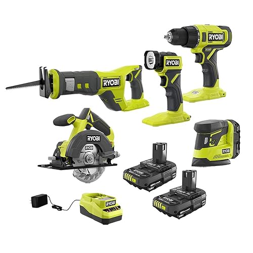 RYOBI 18V ONE+ 5-Tool Combo Kit With Batteries & Charger 18 Volt