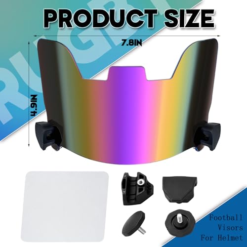 Image of Xuhal 2 Pcs Football Visor for Youth Adult Football Helmet Visor Lacrosse Helmet Eye Shield Eye Protection for Sport(Clear and Purple)