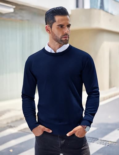 COOFANDY Men's Crew Neck Sweater Slim Fit Lightweight Sweatshirts Knitted Pullover for Casual Or Dressy Wear - Image 3