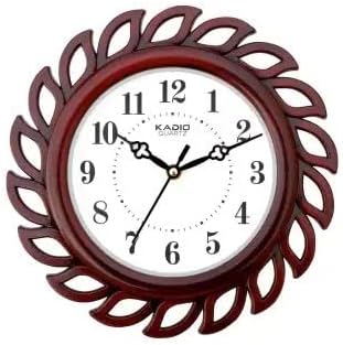 Kadio Analog 24.5 cm X 24.5 cm Wall Clock (Red, with Glass, Standard).