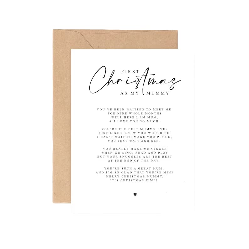 First Christmas as my Mummy from Baby with Poem A5 Greeting Card with envelope, Mummy's first Christmas