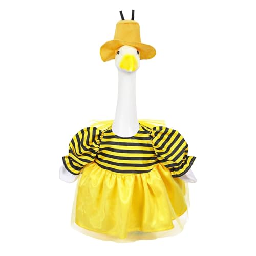 Huehkir Vêtements pour Oie de Porche | Déguisement d'oie en Forme d'abeille Drôle pour Statue de Jardin en Ciment,Tenues oies Jardin,pour Décoration...