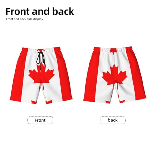 Canadian Flag Youth Beach Pants, Soft and Breathable, with Drawstring Waist, Suitable for Sports and Leisure.2