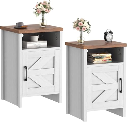 Flamaker End Table, Nightstand Set of 2, Modern Bedside Table