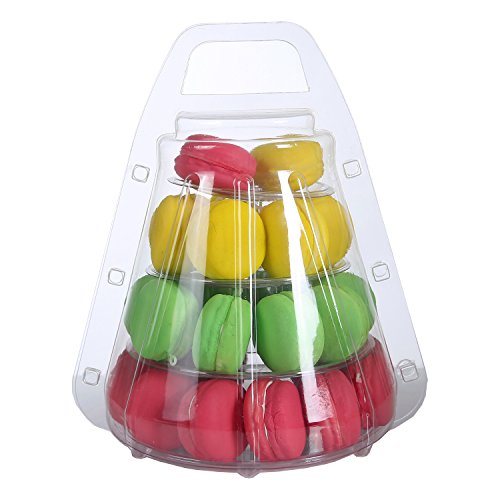 Clear-4 Tier Lightweight Plastic Macaron Tower Display With Carrying Case