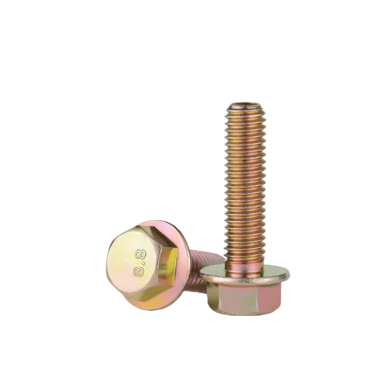 Color Zinc Hex Flange Screw Serrated Fastener | Hex drive, flange head, carbon steel, rust protection(45mm,M8 (20PCS))