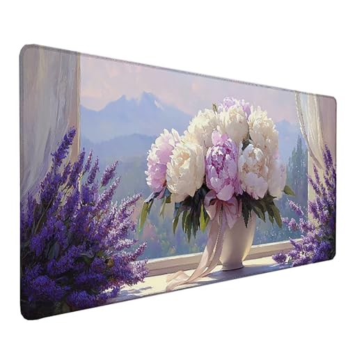 Tapis souris XXL 1200 x 600 mm lavande grand tapis de souris bureau