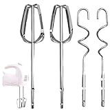 2 Stück Knethaken und Rührstäbe für Handmixer, Elektromixer Teile Edelstahl Geeignet für Teigknetmaschinen und Brotbacken Kompatibel für Handmixer