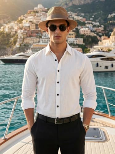 Image of NexaFlair Man's Casual | Formal | Linen| Cotton | Regular Wear Collared | Fit Shirt for Men