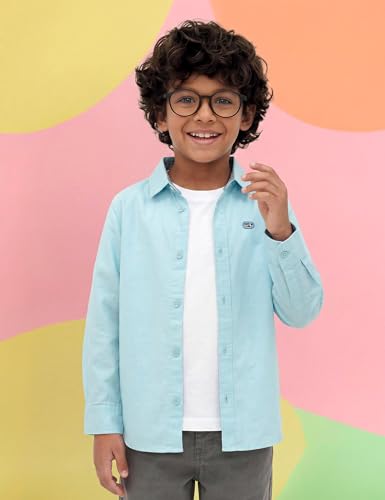 Image of Amazon Brand - Symbol Boys 100% Cotton Casual Shirt | Full Sleeves | Regular Fit | Age 2-14 Years