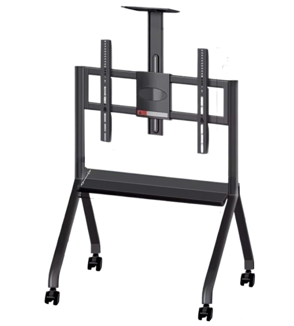 DFGHNBVC Universal Tv Stand Television Stands Tv Stand Tvstand Rolling Mobile Tv Stand With Wheels For 55-100 Inch Lcd Led Screens Tvs, Height-Adjustable Tv Cart With Shelf Tv Bra,Black-55