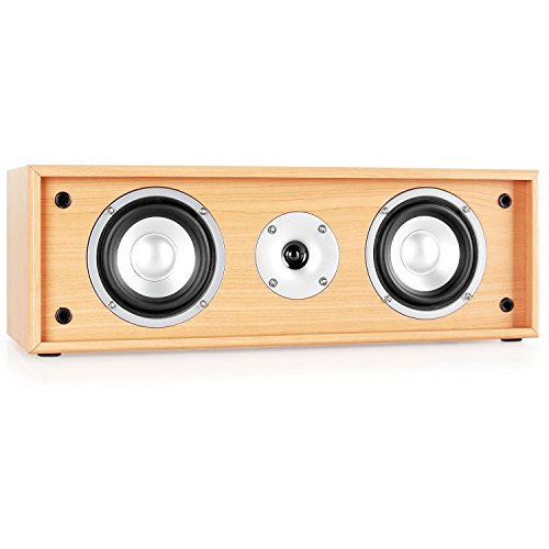 AUNA Linie-300 - Enceinte Centrale HiFi Home Cinema à 2 Voies Bassreflex 35W RMS - hêtre