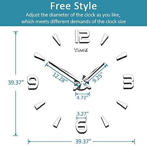 Mintime Large Wall Clock Battery Operated Diy Wall Clock For Modern Decorative Living Room/Office #TOP3