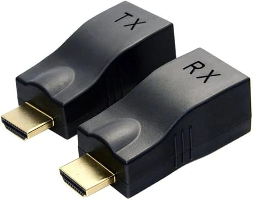HDMI Extender via Cat-6/Cat6A, TX and RX Adapter Set, Supports 3D, Black