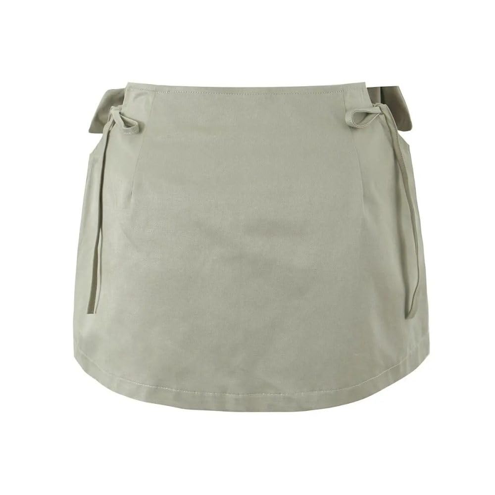 Falda Corta De Mujer - Minifalda Elegante De Verano para Mujer, Falda con Cordones En El Lateral, Falda A La Cadera, Lazos Dobles, Pantalones Informales Calados para Mujer