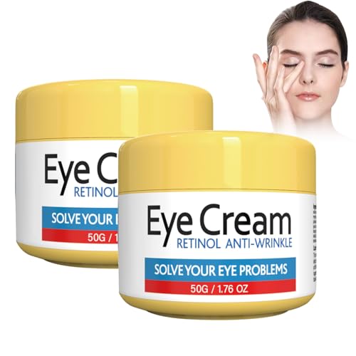 2pcs Crema Para Ojos Con Retinol,Contra Signos De Envejecimiento Crema Para Ojos,Hidratante Para Ojos,Crema De Contorno De Ojos,Rico Bálsamo Para Los Ojos Para Suavizar Eficazmente Las Arrugas
