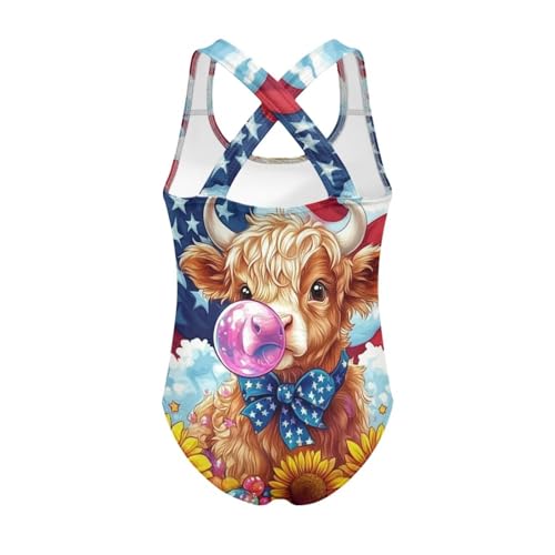 Yzaoxia One Piece Bathing Suit for Girls Swimsuit Criss Cross Swimwear 5-14Y2