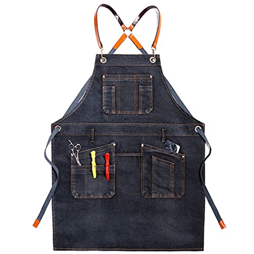 MAGELIYA Delantal Chef 75 CM Delantal Barista Ajustable con Bolsillos Cocina Cocinar Hornear - Imagen 3