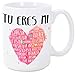 MUGFFINS Taza para Regalar a Enamorados/San Valentín - Tú Eres mi corazón - cerámica 350 ml - Tazas con Frases de Regalo para Novios/Novias. Anive