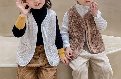 Baby Boys Girls Winter Vest Fleece Zip up Cute Soft Waistcoat Jackets - Image 3