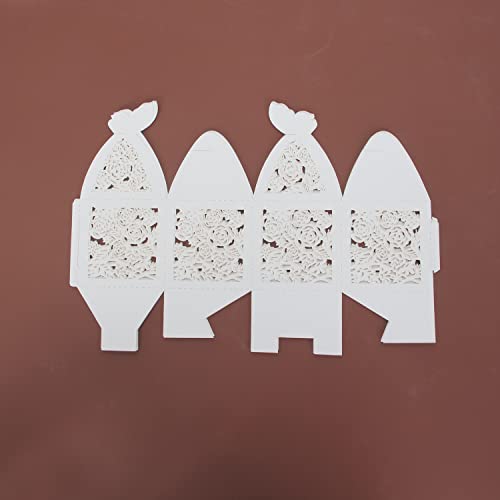 Kazipa 50Pcs Baptism Favor Boxes Favor Boxes 2"X 2"X 3.2" Wedding Favor Boxes Laser Cut Favor Boxes Party Favor Boxes Small Gift Boxes For Party Wedding Bridal Shower Anniversary Baby Shower Birthday, White 3 #TOP4