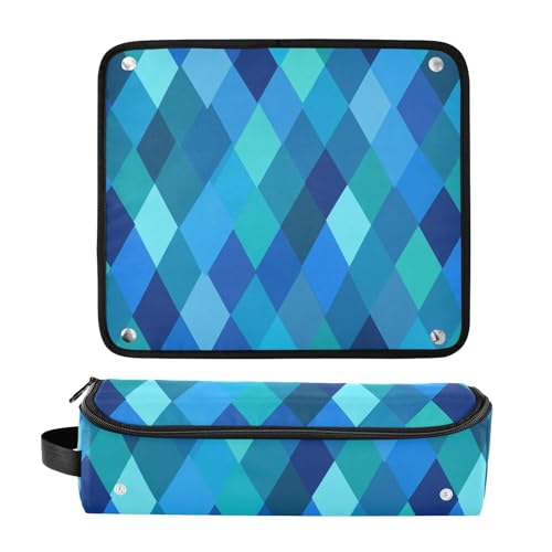 Bolsa de viaje para herramientas de cabello con almohadilla resistente al calor, organizador portátil para planchas, rizadores y secadores de cabello, azul real teal para mujeres miniatura 3