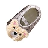Calzini per neonati, scarpe per primi passi calde, per bambini, per interni, antiscivolo, per bambini, con suola morbida, traspiranti, per battesimo, grigio., M