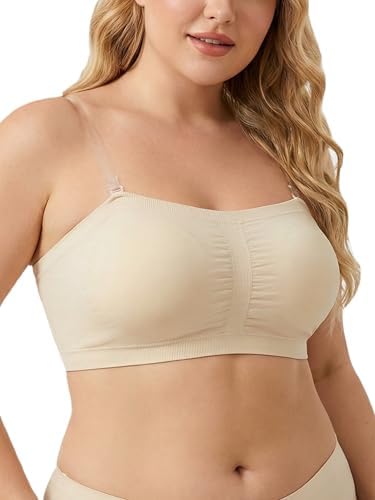 newnice Strapless Bra Bandeau Top: Wireless Padded Soft Tube Top ...