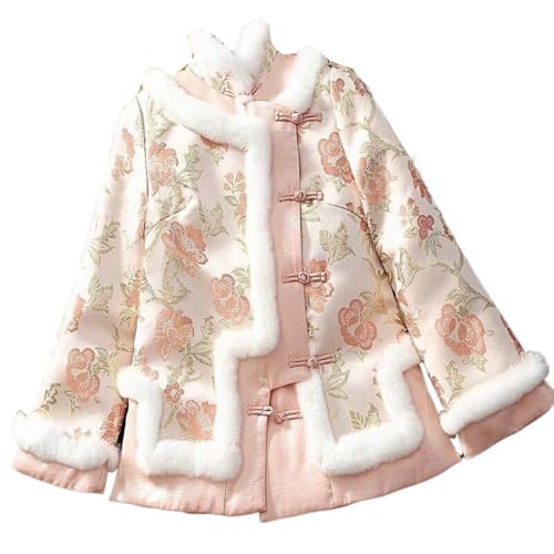 Winter Vintage Chinese Style Qipao Cotton Coat Women,Traditional Tang Suit Jacket with Embroidery