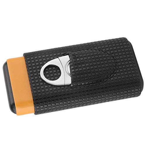 Sigarenkist, draagbare cederhout 3-buis sigarenkoker voor reizen Humidor met sigarenknipper Krokodil GrainCedar… - Image 3