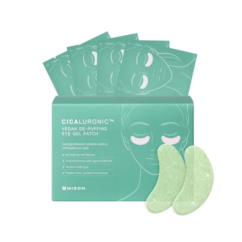 [MIZON] CICALURONIC VEGAN DE-PUFFING EYE GEL PATCHES (x42) Korean Skincare - Patchs yeux dégonflant - Hydratation Intense et Éclat - Soin yeux Anti-âge &amp; anti cernes - 100% Vegan - Format voyage