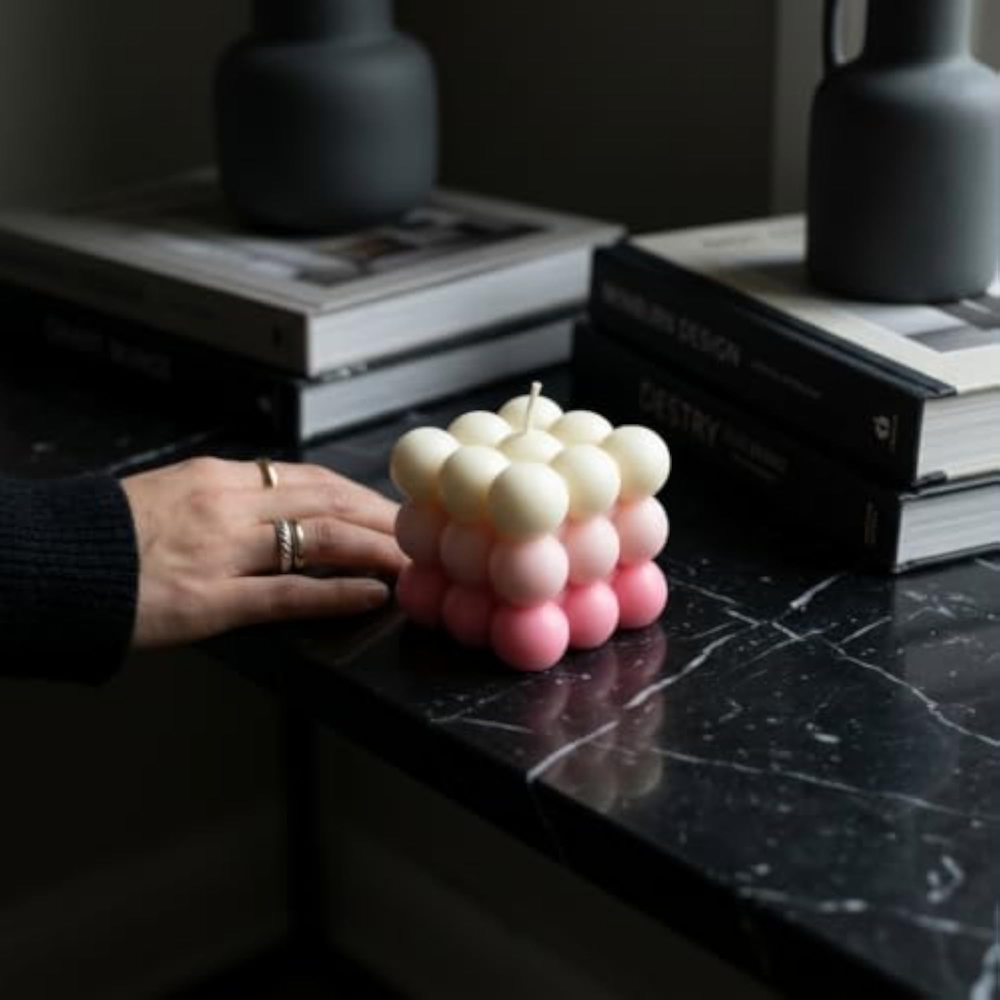 Rose Bubble Cube Soy Wax Scented Candle