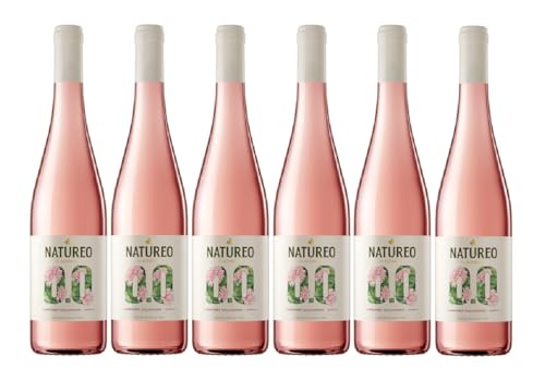 Natureo Syrah-Cabernet Sauvignon, Vino Rosado desalcoholizado - 6 botellas de 75 cl, Total: 4500 ml