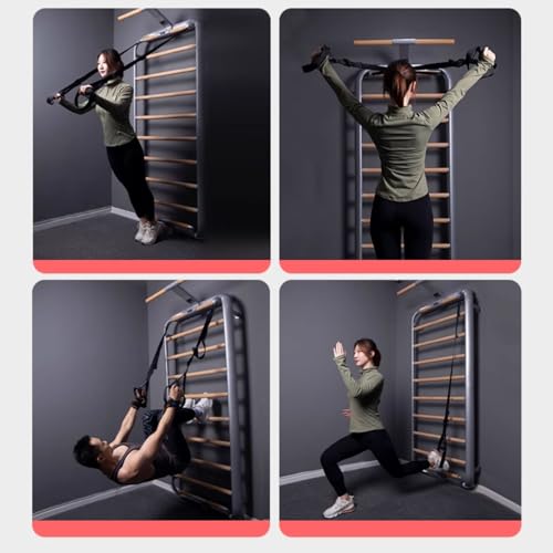 Scala multifunzione per esercizi e barra per trazioni da parete, per ginnastica, fisioterapia e stretching, ideale per bambini e adulti