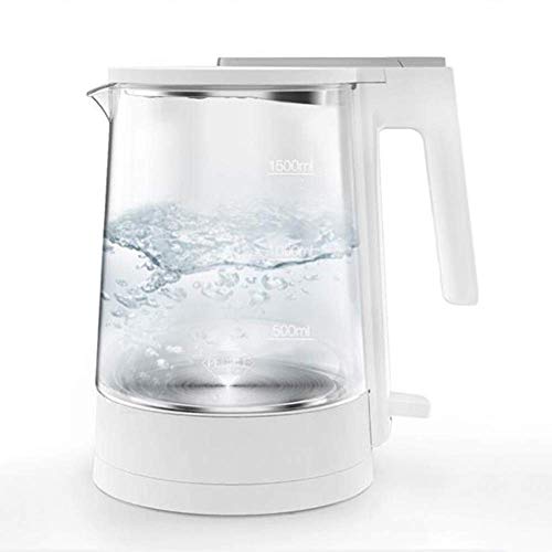 WYZQ 1.5L Glass Electric Kettle,Eco-Friendly LED Illuminated Kettle,Bpa-Free Wireless Kettle with Stainless Steel Inner Lid and Bottom,Quick Boil Auto Power Off and Boil Protection,1800 W,Kettles