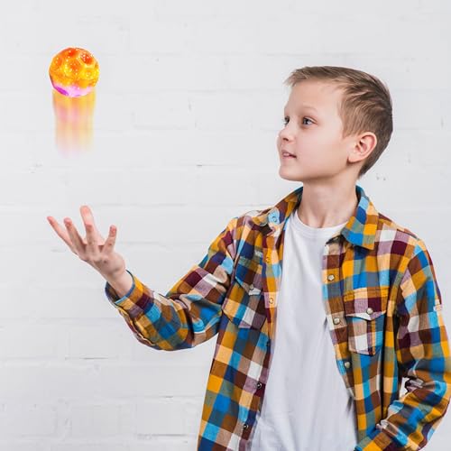 Image of VGRASSP Super Bouncy Rubber Moon Ball Toy for Kids and Adults with Craters - High Bounce, Textured Grip, Perfect for Playtime Fun - Return Gift Foam Ball, Multicolor (Pack of 2)