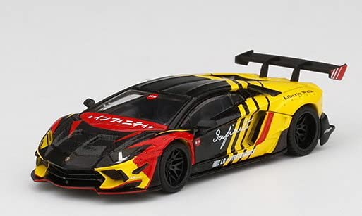MINIGT×LB ランボルギーニ　アヴェンタドール MINI GT 1/64 Lamborghini Aventador SVJ 63 Blu Aegir ランボルギーニ