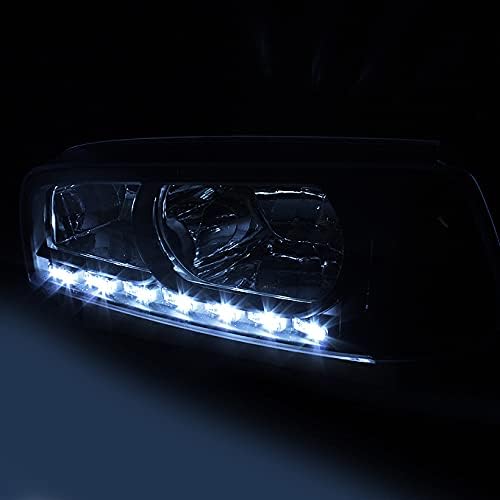 AKKON - For 06-10 Dodge Charger Black 1 Piece DRL LED Headlights w/Corner Turn Signal Lamps Left + Right Pair