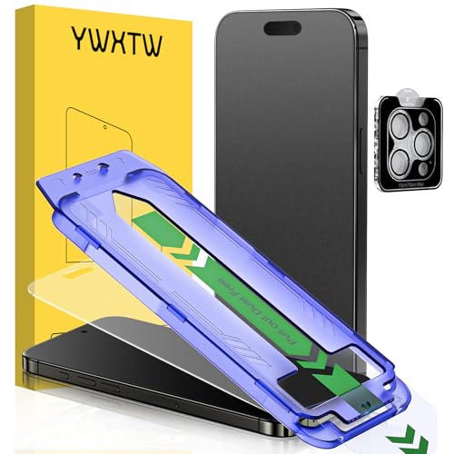 YWXTW 2 Pack Matte Screen Protector for iPhone 15 Pro Max 6.9 Inch + 1 Set Camera Lens Protector Anti Glare Anti Fingerprint 15 Pro Max Glass Screen Protector Bubble Free Smooth as Silk