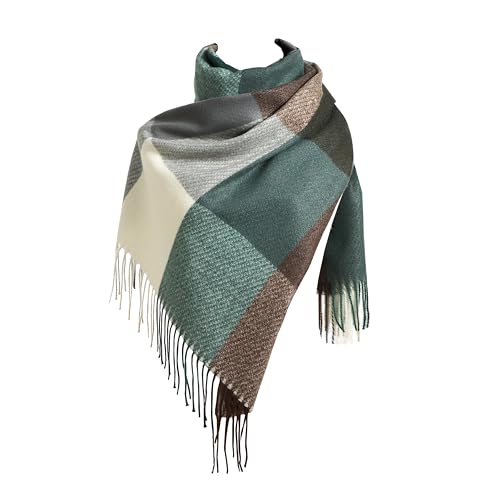 EONPOW Schal Damen Winter Tartan Wraps Long Spinning Tassel Shawl Stola Warm Scarf