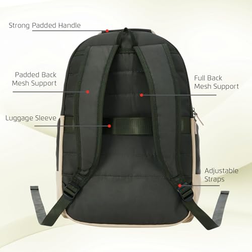 Image of Safari Dart 3 24L College backpack, 2 compartments, 17 inch laptop compatible, Smart trolley sleeve, Front pocket, college backpack bags for women and men, travel bag, Ideal for Students, Color - Olive