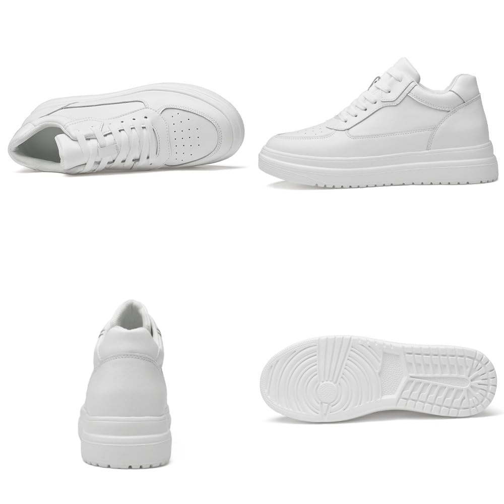 Modne męskie buty sportowe skórzane oddychające na co dzień niewidoczne buty podwyższające wysokość buty winda obuwie ukryte podnoszenie pięty trampki do chodzenia 4/6/8/10 cm