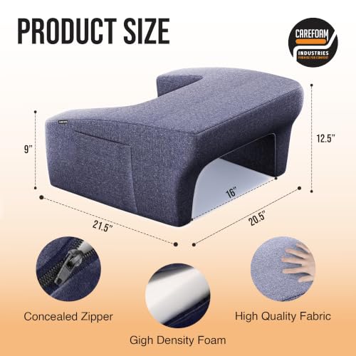 Image of CareFoam Lap Desk Pillow for Bed & Sofa | High Resilience Memory Foam Laptop Cushion with Wide Work Surface, Storage Pockets & Spacious Leg Space | for Work, Study, Gaming & Reading